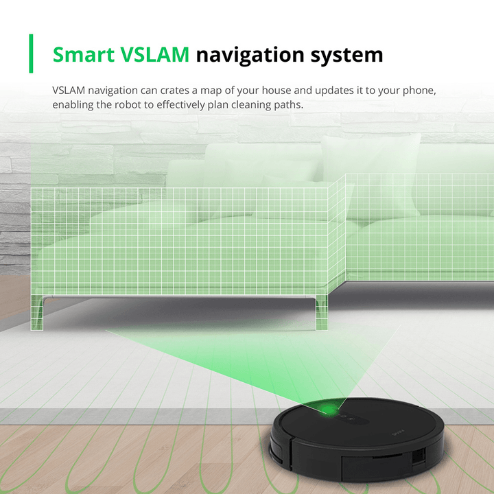 SMARTAI 30V Max Robot Vacuum Cleaner 2600Pa Sweeping Mopping VSLAM Navigation 8 Cleaning Modes 3 Gear Water Volume APP Remote Control Self Recharge - Trendha
