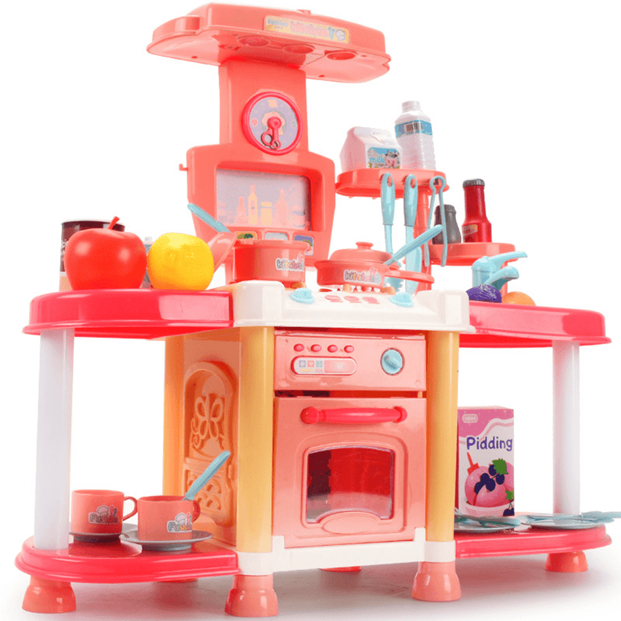 Children'S Playhouse Kitchen Toy Set Sound and Light Sound Effects Girls Cook and Cook Utensils - Trendha