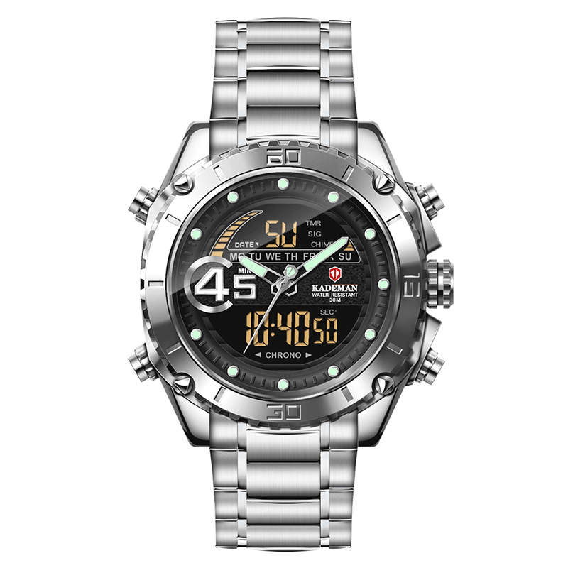 KADEMAN K9054 Sport Men Digital Watch Luminous Date Week Display Waterproof LCD Dual Display Watch - Trendha