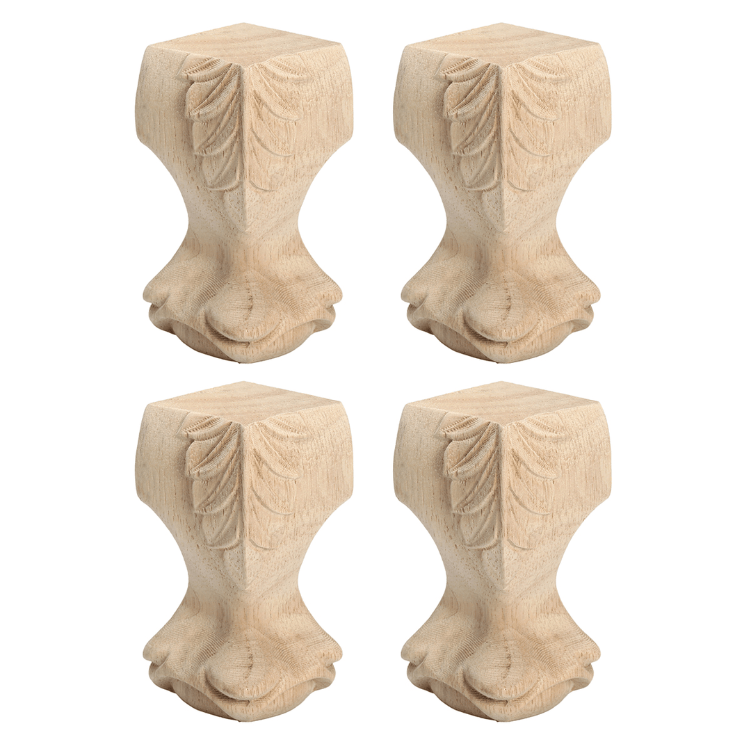4Pcs European Style Solid Wood Carved Furniture Bracket Foot Legs Cabinet - Trendha