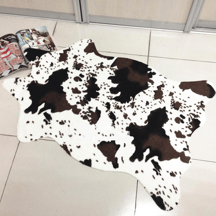 3.6X2.5 Feet Cow Print Rug Faux Cow Rug Animal Printed Carpet Home Decoration Toys - Trendha