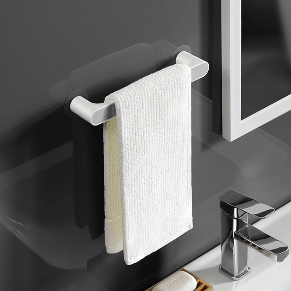Ecoco Moistureproof Self-Adhesive Towel Holder Rack Wall Mounted Towel Hanger Slipper Rack Kitchen Shelf - Trendha