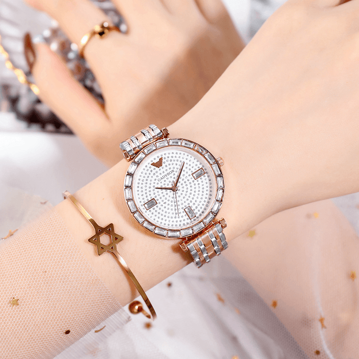 GREYSON A0Q05 Fashion Women Watch Light Luxury Crystal Diamond Starry Lady Quartz Watch - Trendha
