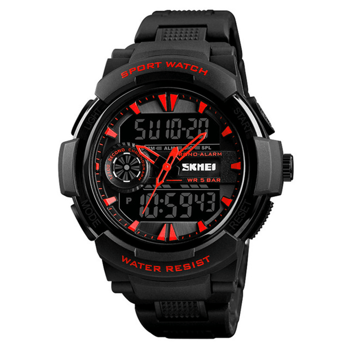 SKMEI 1320 Dual Display Digital Watch Men Chronograph Alarm Watch Fashion Waterproof Sport Watch - Trendha