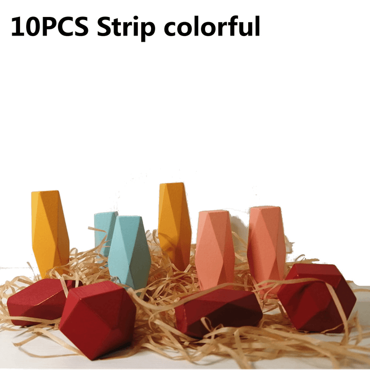 10/16/26 Pcs Wood Colorful Stone Stacking Game Building Block Education Set Toy for Kids Gift - Trendha