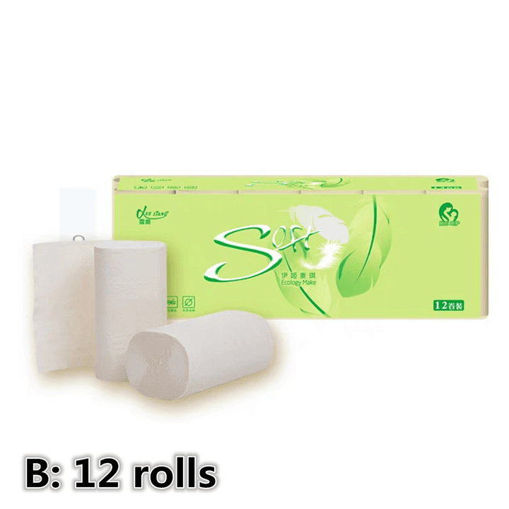 12 Rolls or 8 Pack Toilet Paper Soft White 4 Ply Bathroom Kitchen Tissues Bamboo - Trendha