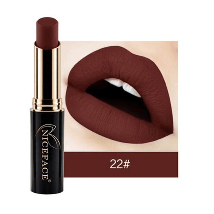 NICEFACE 24 Colors Shimmer Matte Metallic Halloween Velvet Lip Stick Makeup Long Lasting Waterproof - Trendha