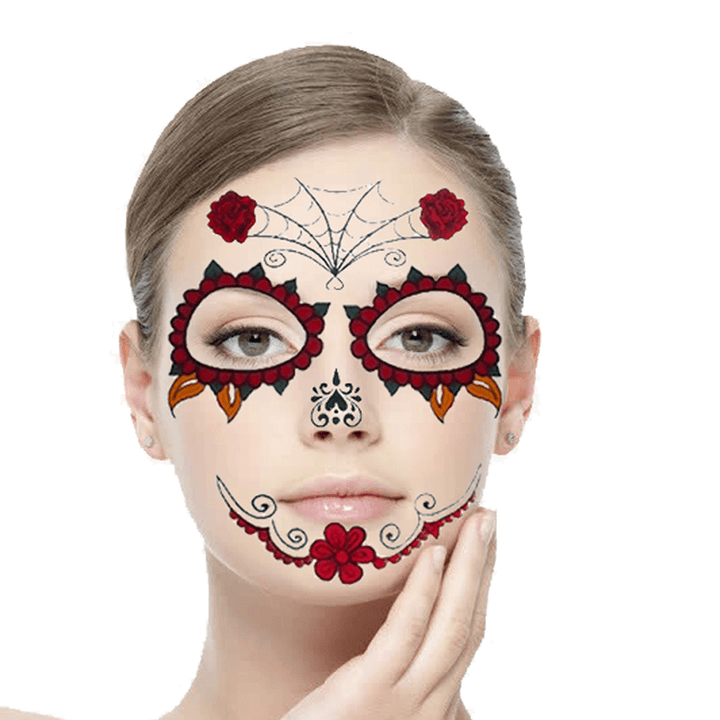 6Pcs/Set Halloween Costume Cosplay Party Makeup Face Eye Terror Temporary Tattoo Sticker Waterproof - Trendha