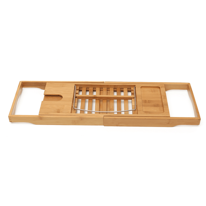 Luxury Bathroom Bamboo Bath Shelf Bridge Tub Caddy Tray Rack Wine Holder Bathtub Rack Support Storage - Trendha