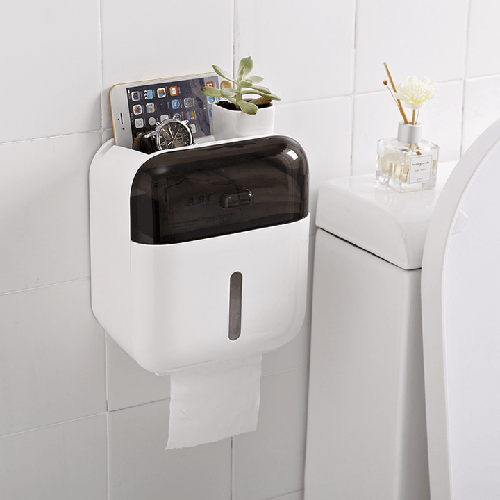 Black / / White / Green / Pink Household Non-Perforated Creative Waterproof Double Bin Tissue Box Shelf Toilet Box - Trendha