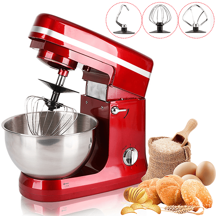 1000W 5L Multifunctional Electric Food Stand Blender Mixer Kneading Dough Machine 6 Speed Tilt-Head Stainless Steel Table Egg Beater - Trendha
