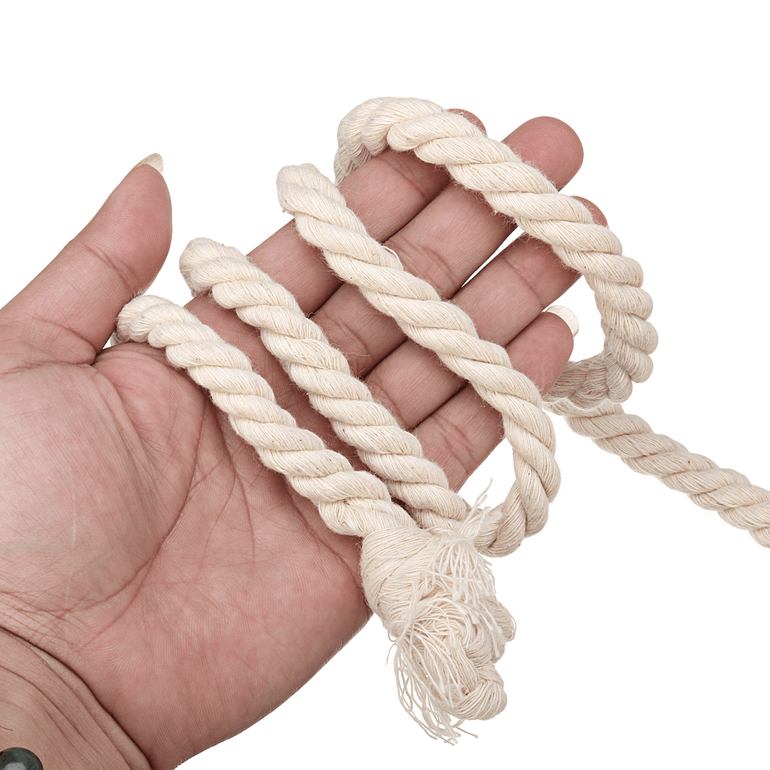 Cotton Rope 8Mm Natural Beige Twisted Cord DIY Craft Macrame Handmake String 45M Decorations - Trendha