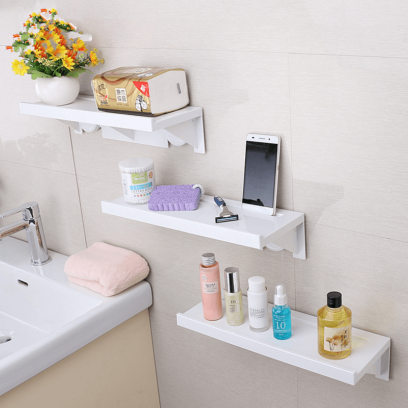 Plastic Toilet Suction Wall Storage Suction Cup Bathroom Shelf Free Punching Washing Table - Trendha