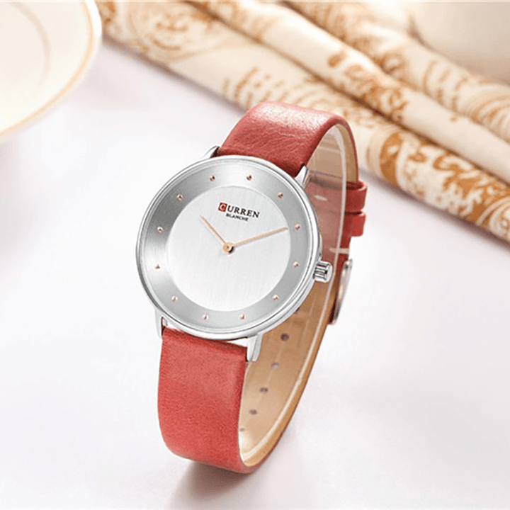 CURREN 9033 Fashion Casual Time Display PU Leather Strap Women Quartz Watch - Trendha