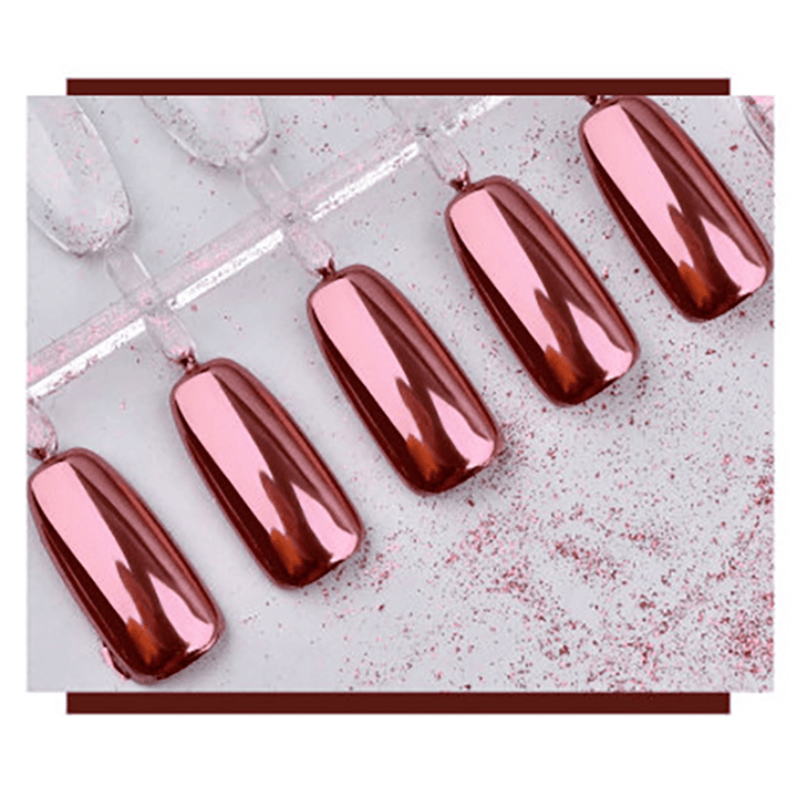 2 Rose Gold Chrome Nail Powder Mirror Effect Nail Pigment Gel Polish Salon Dust for Manicure and Makeup - Trendha