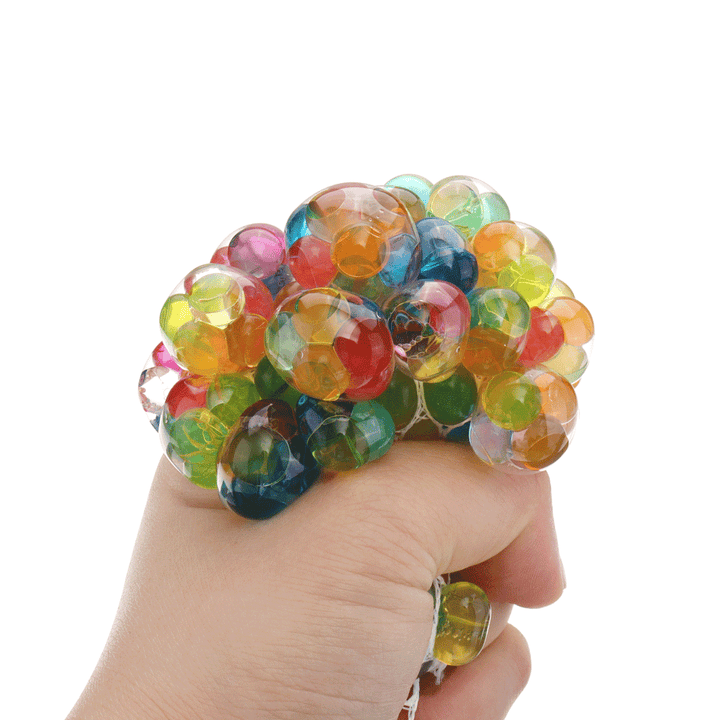 Squishy Multicolor Mesh Stress Relief Toy Ball Squeeze Stressball Party Bag - Trendha