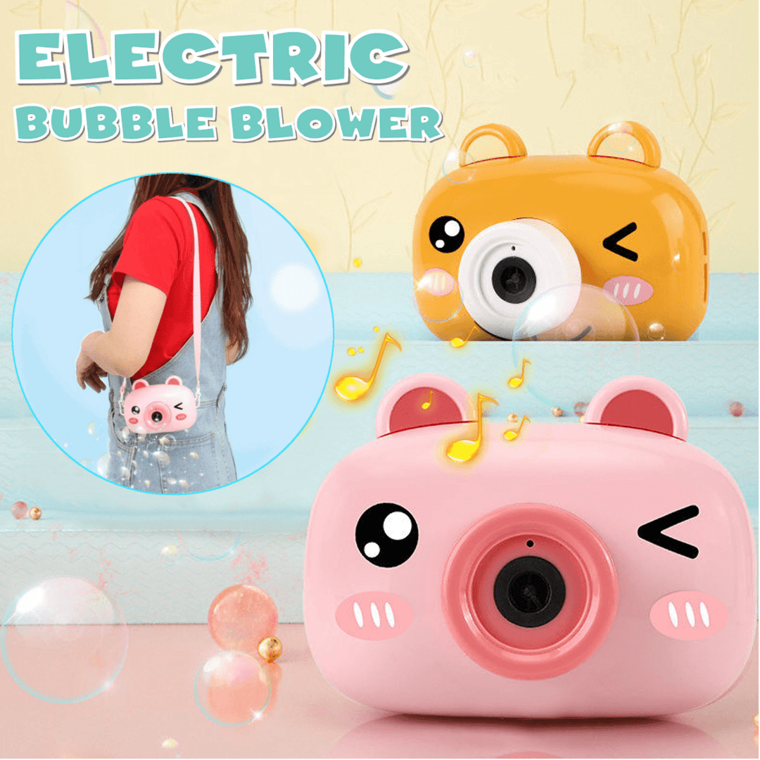Pickwoo Bubble Machine Automatic Music Camera Style Bubble Blower Maker Portable Bubbles Making for Kids Boys Girls Fun Bath Bubble Toy, Indoor and Outdoor Children Games - Trendha