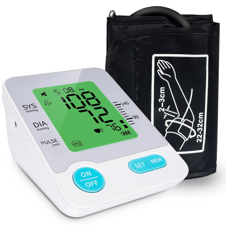 LCD Arm BP Blood Pressure Monitor Intelligent Voice Broadcast Irregular Heart Beat Detection Cuff Arm Sphygmomanometer - Trendha