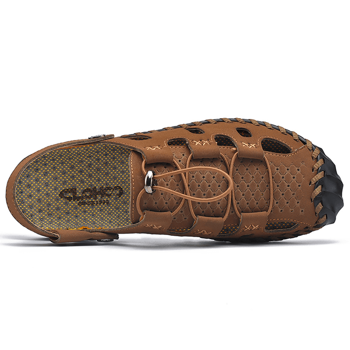 Men Outdoor Slip Resistant Soft Comfy Hand Stitching Beach Sandals - Trendha