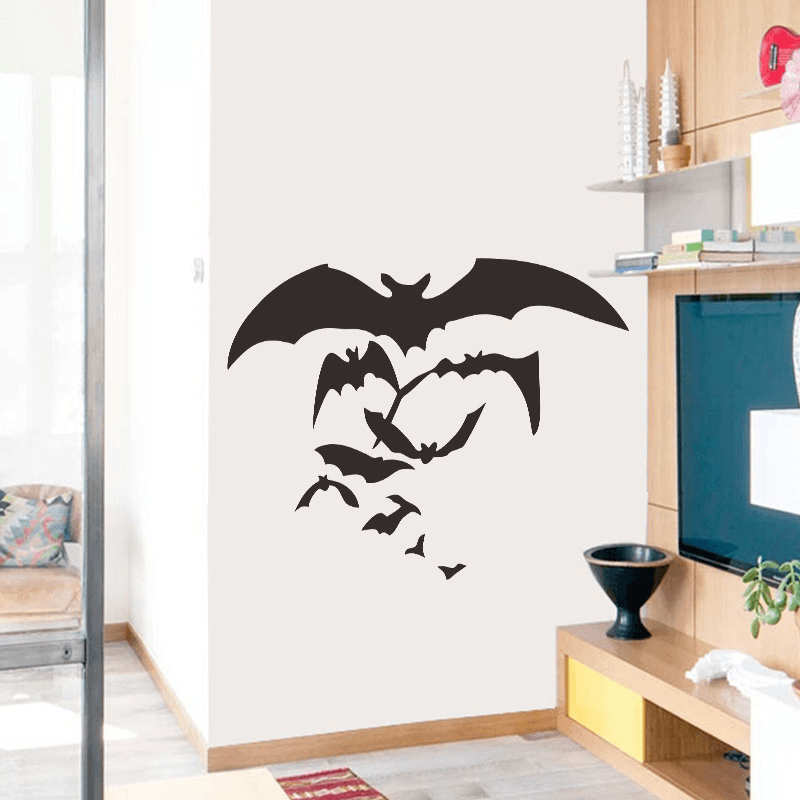 Miico FX3040 Halloween Sticker Creative Wall Sticker Bat Pattern Removable Sticker for Room Decoration - Trendha