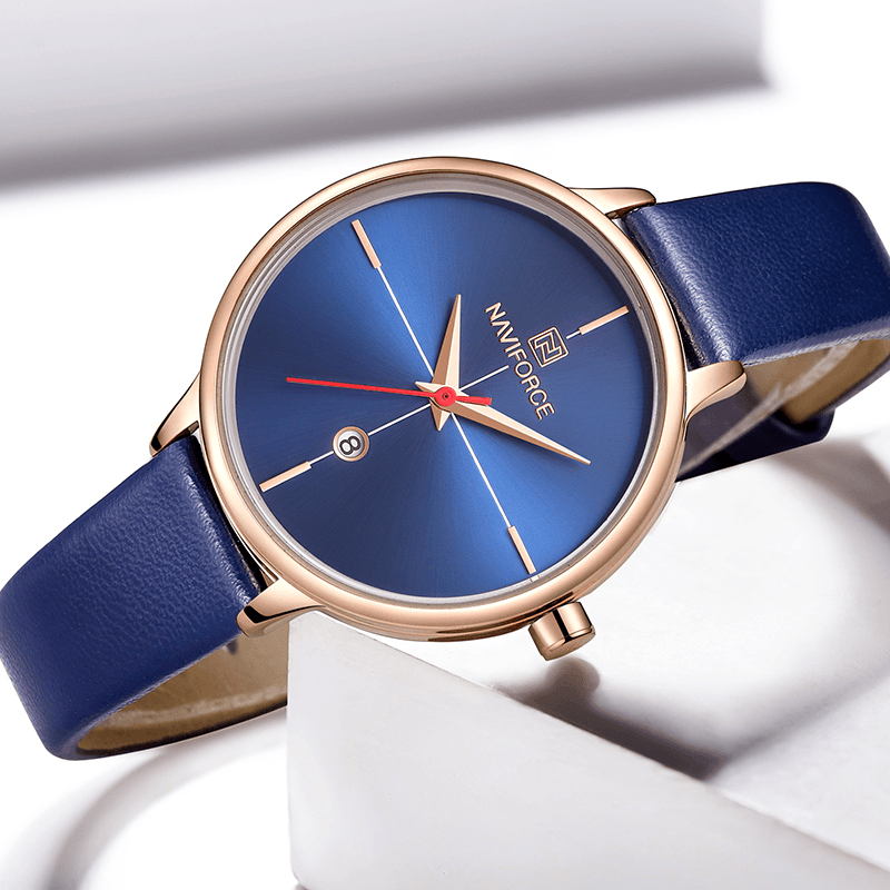 NAVIFORCE 5006 Rose Gold Case Elegant Design Women Wrist Watch Date Display Quartz Watch - Trendha