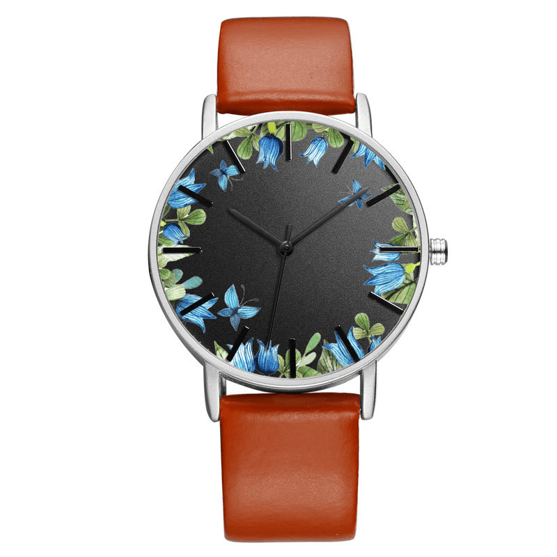 BAOSAILI B-9014 Unisex Wrist Watch Flower Picture Dial Display Quartz Watch - Trendha