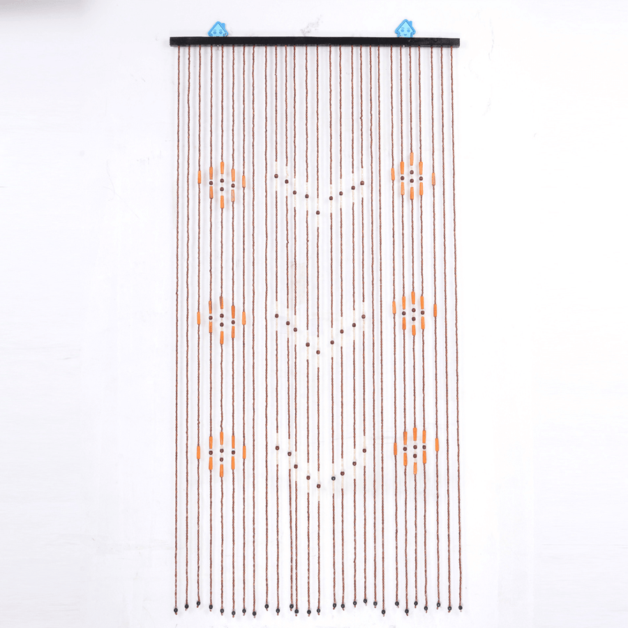 90X175Cm Blossoms Beaded Door Curtains Blind Fly Screen Wooden Curtains - Trendha