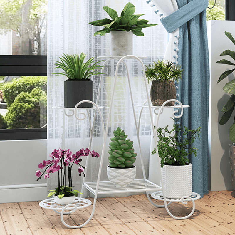 6-Layer Flower Stand Wrought Iron Plant Shelf Indoor Creative Art Rack - Trendha