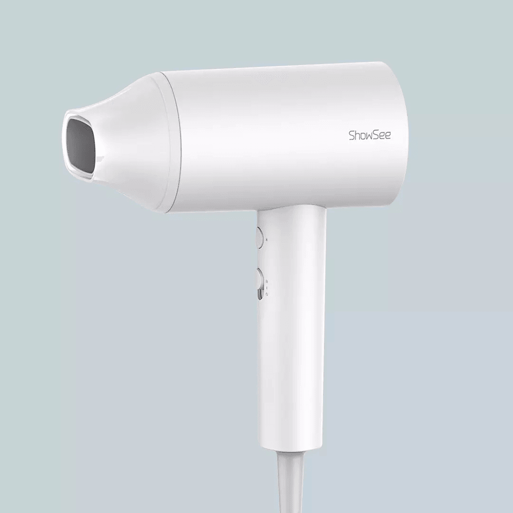 Showsee A1-W Electric Anion Hair Dryer Negative Ion Hair Care Blower 1800W EHD Constant Temperature Hot/Cold Wind Switch 360° Rotated Tuyere - Trendha