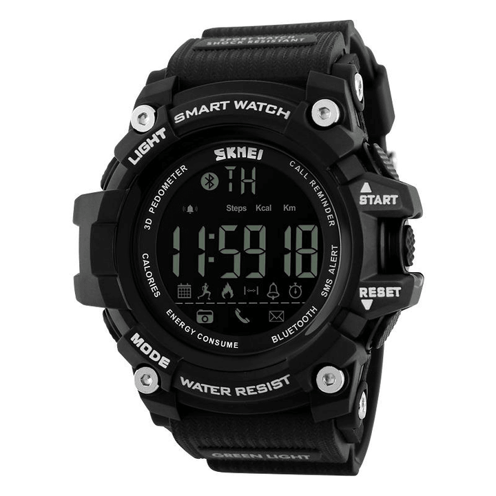 SKMEI 1227 Bluetooth Smart Watch Call Message Notification Pedometer 50M Waterproof Sports Watch - Trendha