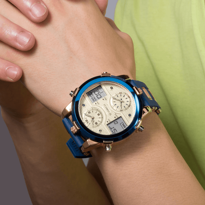 BOAMIGO F931 Fashion Men Digital Watch Luminous Date Display Creative Dial Waterproof Dual Display Watch - Trendha