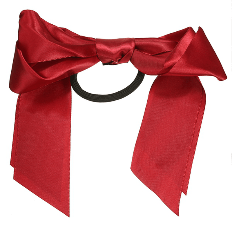 Multicolor Scrunchie Ponytail Holder Satin Ribbon Bow Bowknot Hair Band Rope - Trendha