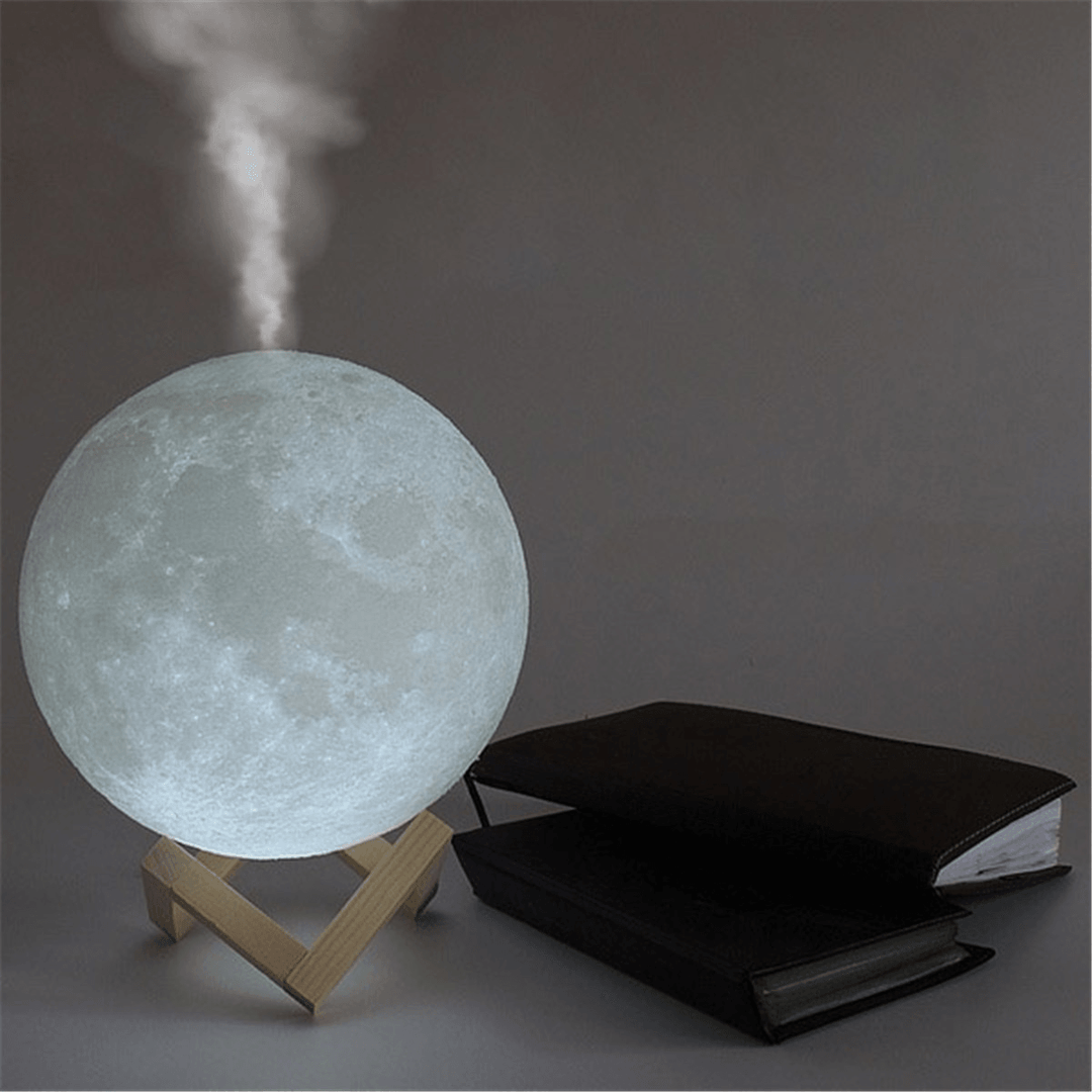 880ML 3D LED Night Light Air Humidifier Moon Lamp - Trendha