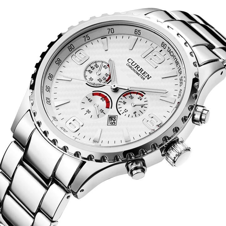 CURREN 8056 Full Steel Business Style Men Wrist Watch Waterproof Quartz Watches - Trendha