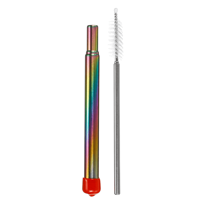 Reusable Portable Retractable Stainless Steel Drinking Straw + Cleaning Brush + Storage Shell - Trendha