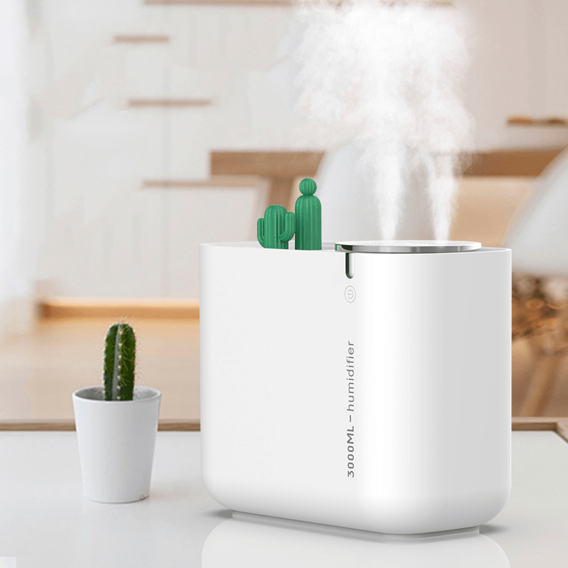 3L USB Air Humidifier Double Nozzle Ultrasonic Cool Humidificador Aroma Diffuser Mist Maker Fogger for Home Bedroom Office - Trendha