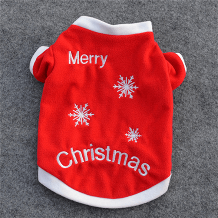 Christmas Pet Dog Cat Winter Clothes Warm Pullover Embroidered Outfit Coats Costume for Puppy Dogs - Trendha