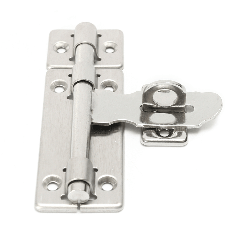 3.7 Inch Stainless Steel Hardware Door Lock Bolt Latch Padlock Clasp Catch Plate Set - Trendha