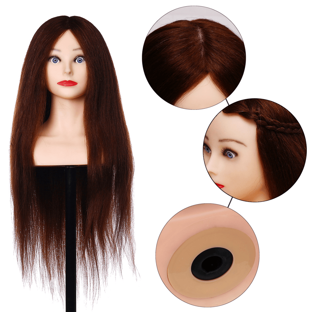 26'' 90% Real Human Hair Mannequin Head Hairdressing Training Head Model Salon - Trendha