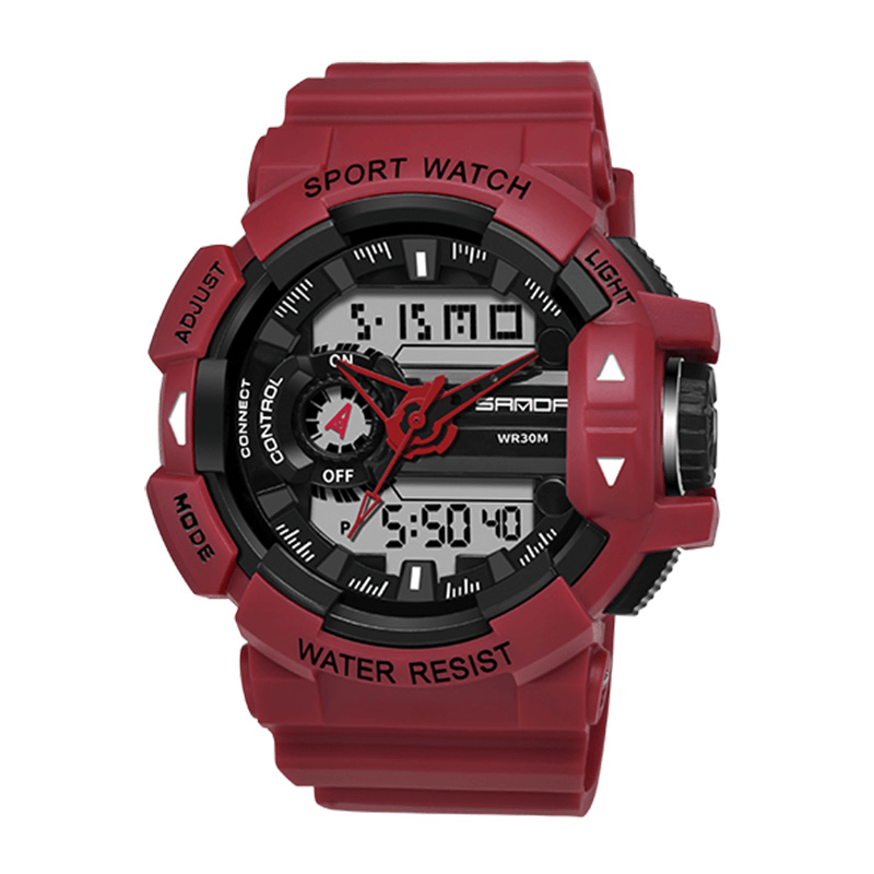 SANDA 599 Luminous Display Candar Stopwatch Men Fashion Sport Watch Dual Disaplay Digital Watch - Trendha