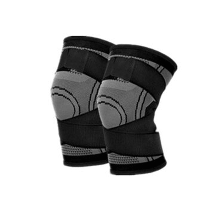 1 Pair Sports Kneepad Men Pressurized Elastic Knee Pads Support Fitness Gear Basketball Volleyball Brace Protector Bandage - Trendha