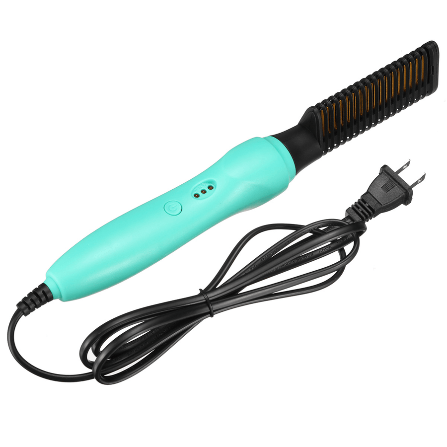 Adjustable Electric Hair Straightener Combs Wet & Dry Straightening Curling Comb Anti-Scalding Curler Styling Tool - Trendha
