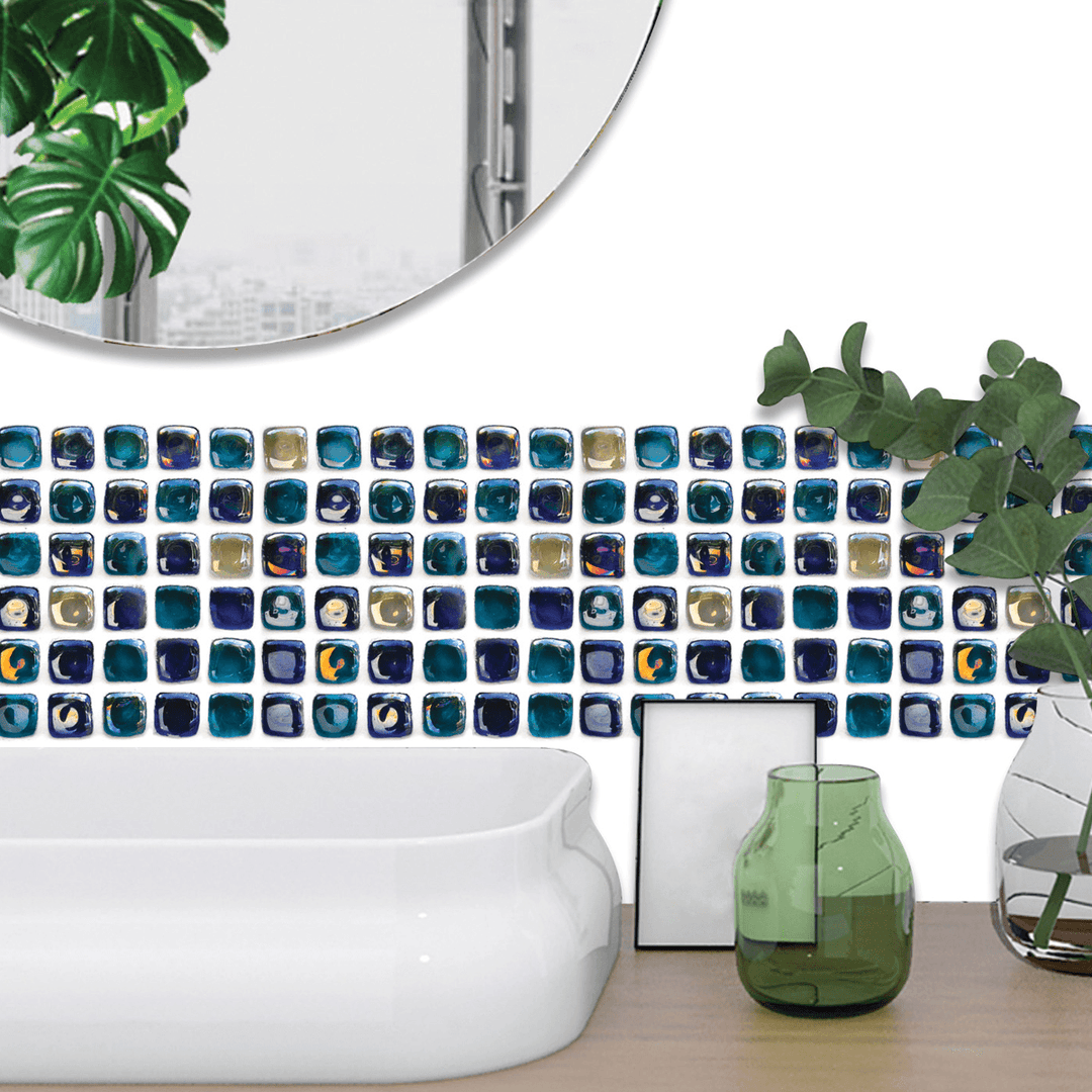 6Pcs Non-Slip Waterproof Kitchen Bathroom Floor Wall Tile Paste Decoration Sticker - Trendha