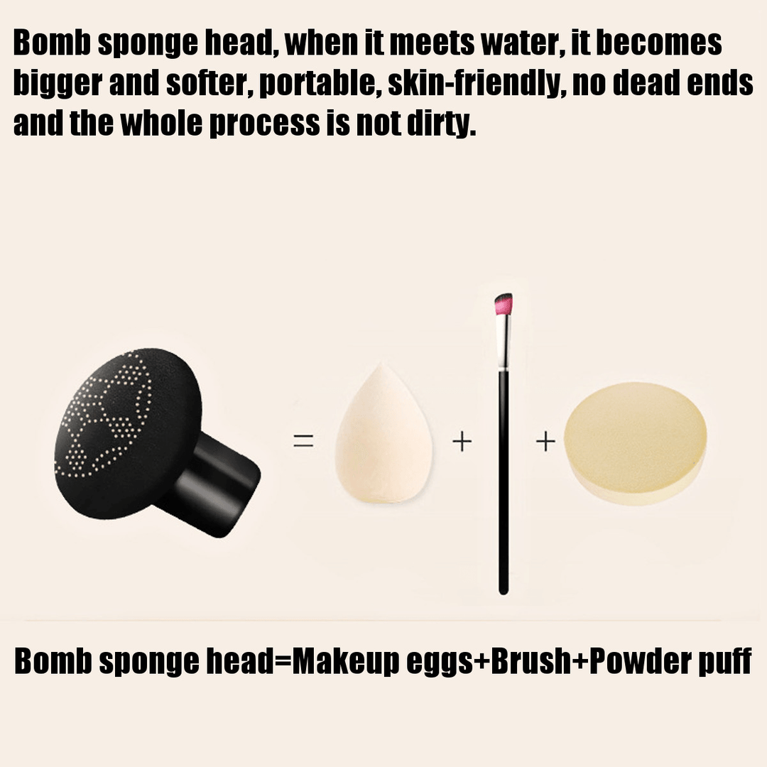 1Pcs Small Mushroom Makeup Puff with Handle Makeup Sponge Foundation Mushroom Head - Trendha