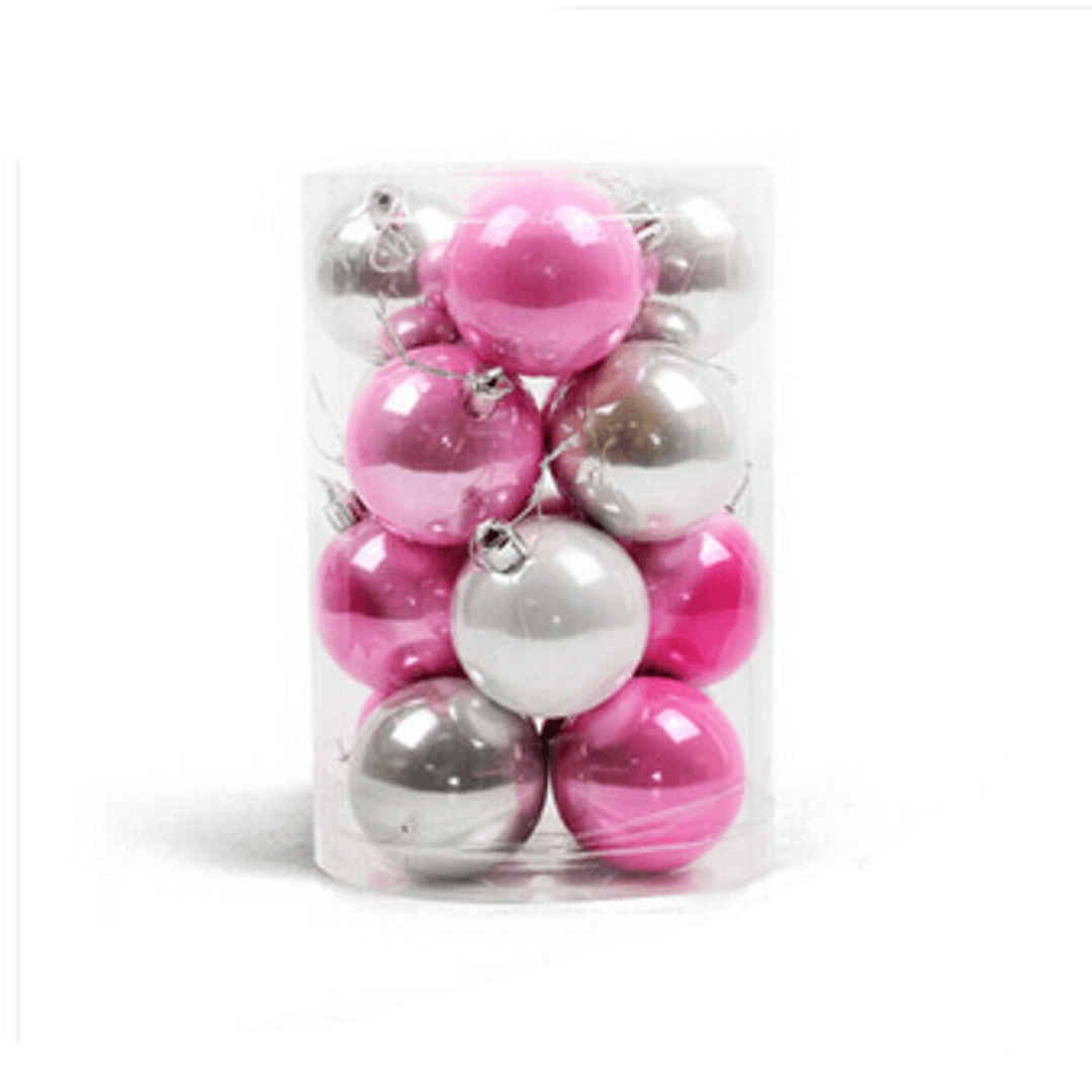 16PC 6/4CM Christmas Trees Xmas Hanging Balls Bauble Party Decorations Ornaments - Trendha