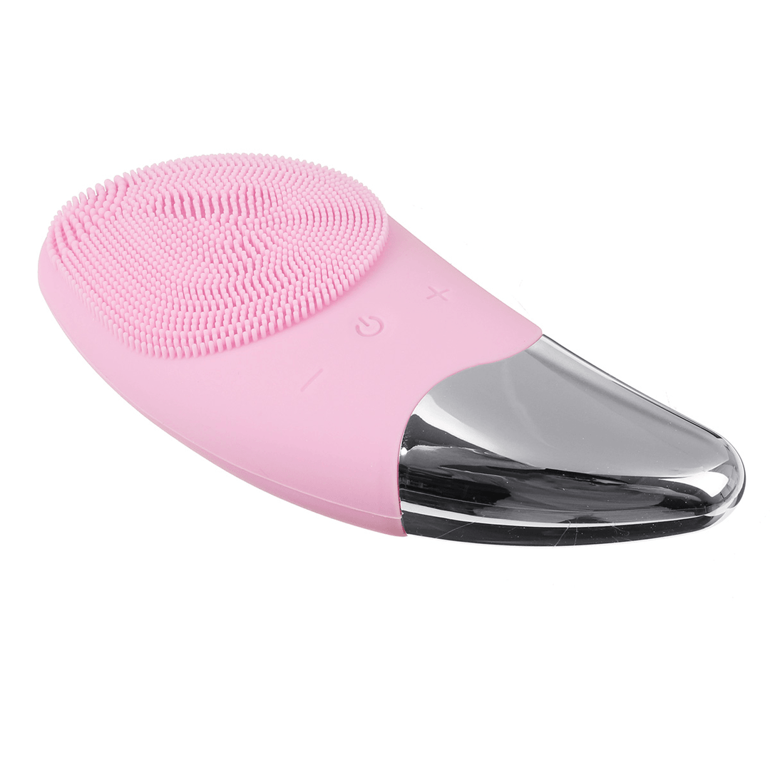 Electric Facial Skin Cleaner Massager Silicone Rechargable IPX7 Waterproof Face Cleanser - Trendha