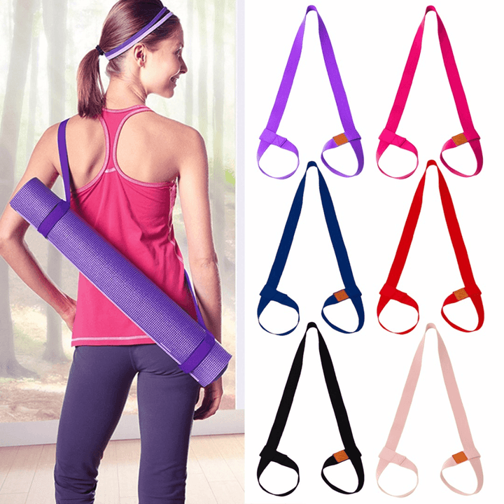Yoga Mat Strap Strap Belt Adjustable Sports Sling Carrier Shoulder Carry Strap Belt Exercise Stretch Fitness Elastic Yoga Belt - Trendha