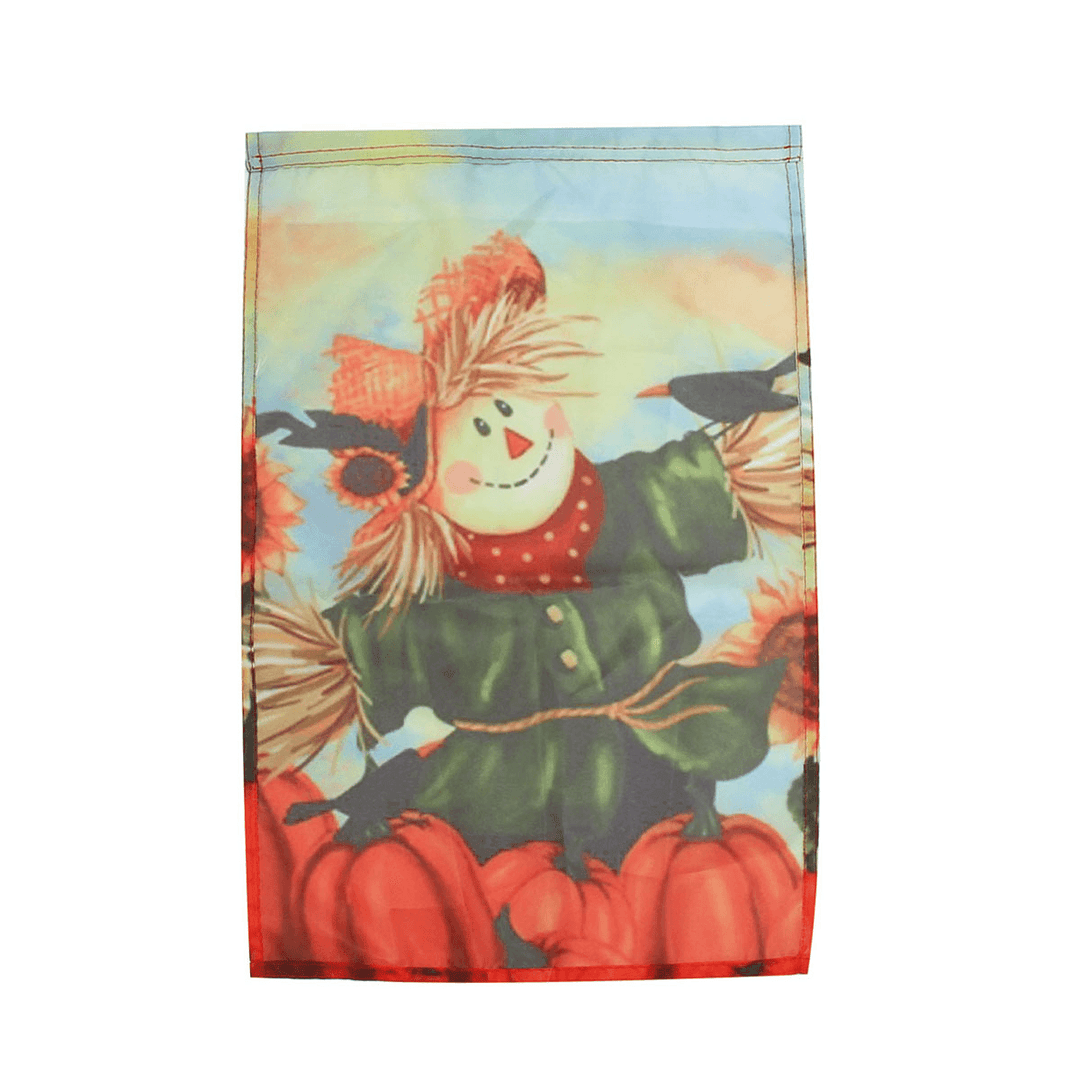 12'' X 18'' Autumn Black Crow Pumpkins Scarecrow & Sunflower Fall Garden Flag Decorations - Trendha