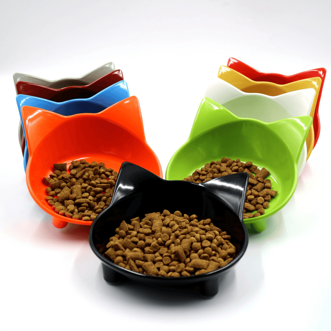 Melamine Material Cat Type Pet Bowl Non-Slip Cute 10 Colors Pet Supplies Cat and Dog Universal - Trendha