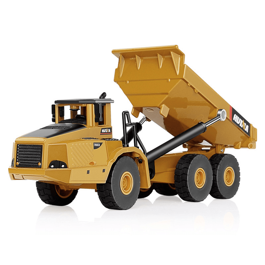 HUINA 7713-1 1/50 Scale Alloy Hydraulic Dump Truck Diecast Model Engineering Digging Toys - Trendha